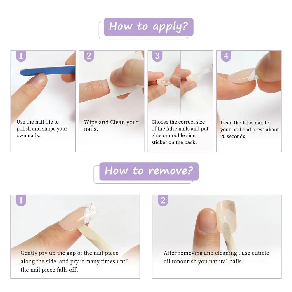 24pcs Press On Nails