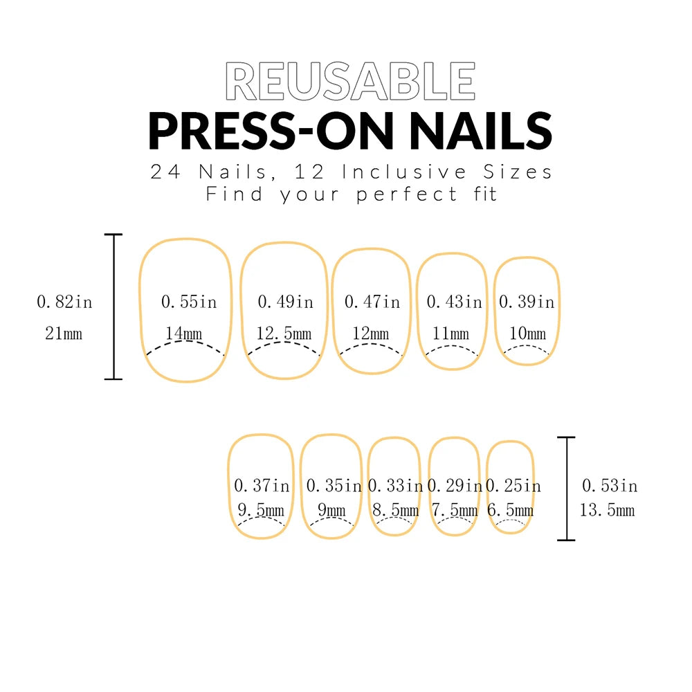 24Pcs/set Press On Nails