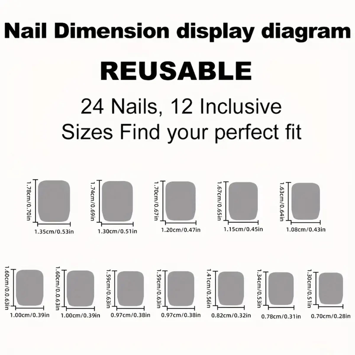 24pcs Press On Nails