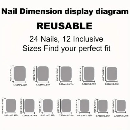 24pcs Press On Nails