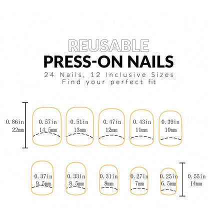 24Pcs/set Press On Nails